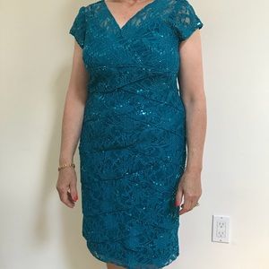 Teal sequin dress size 10 worn once